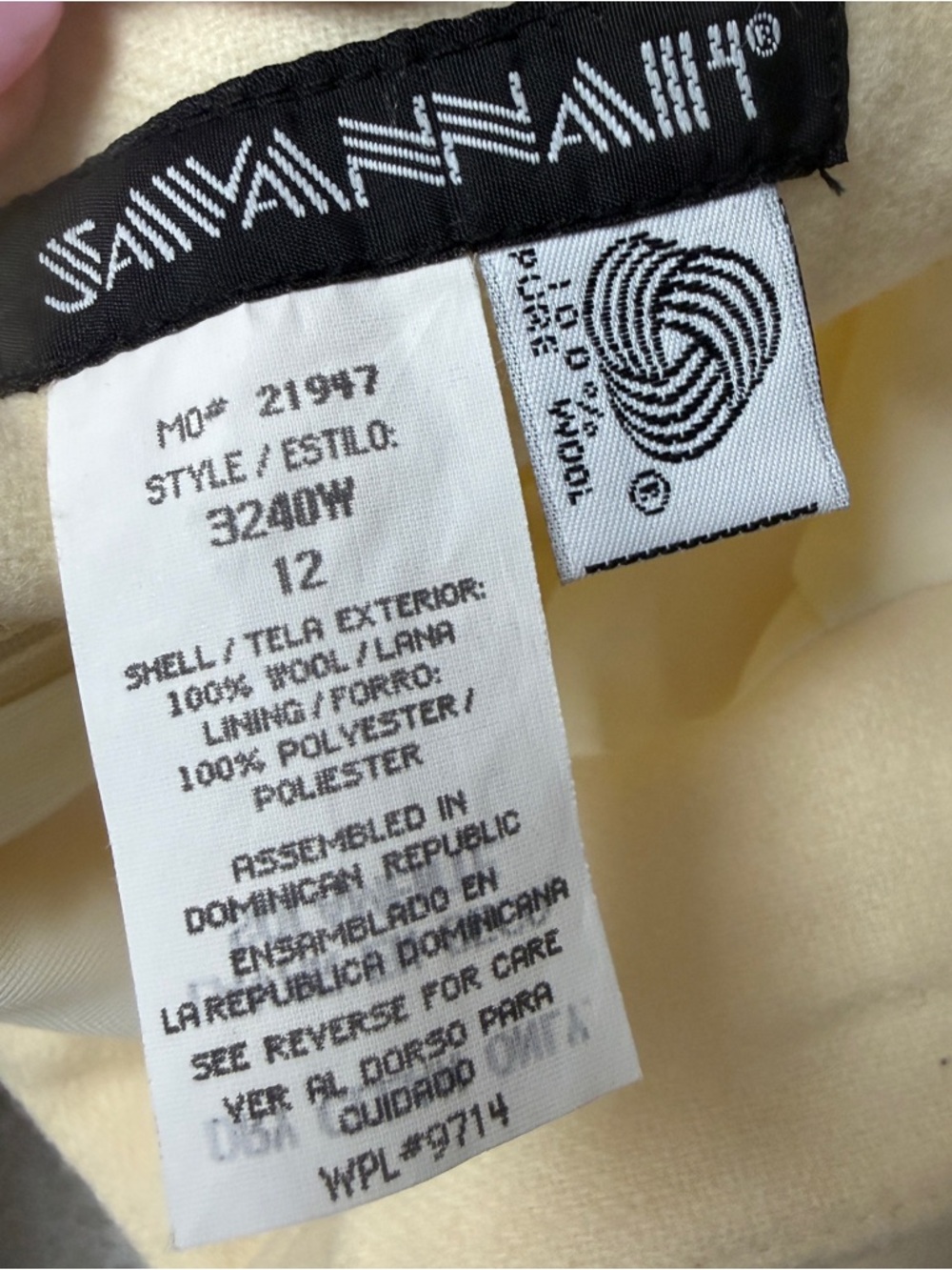Vintage wool skirt Savannah cream pencil skirt - Picture 7 of 9